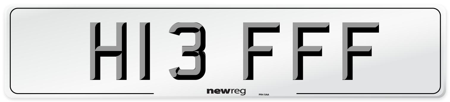 H13 FFF Number Plate from New Reg